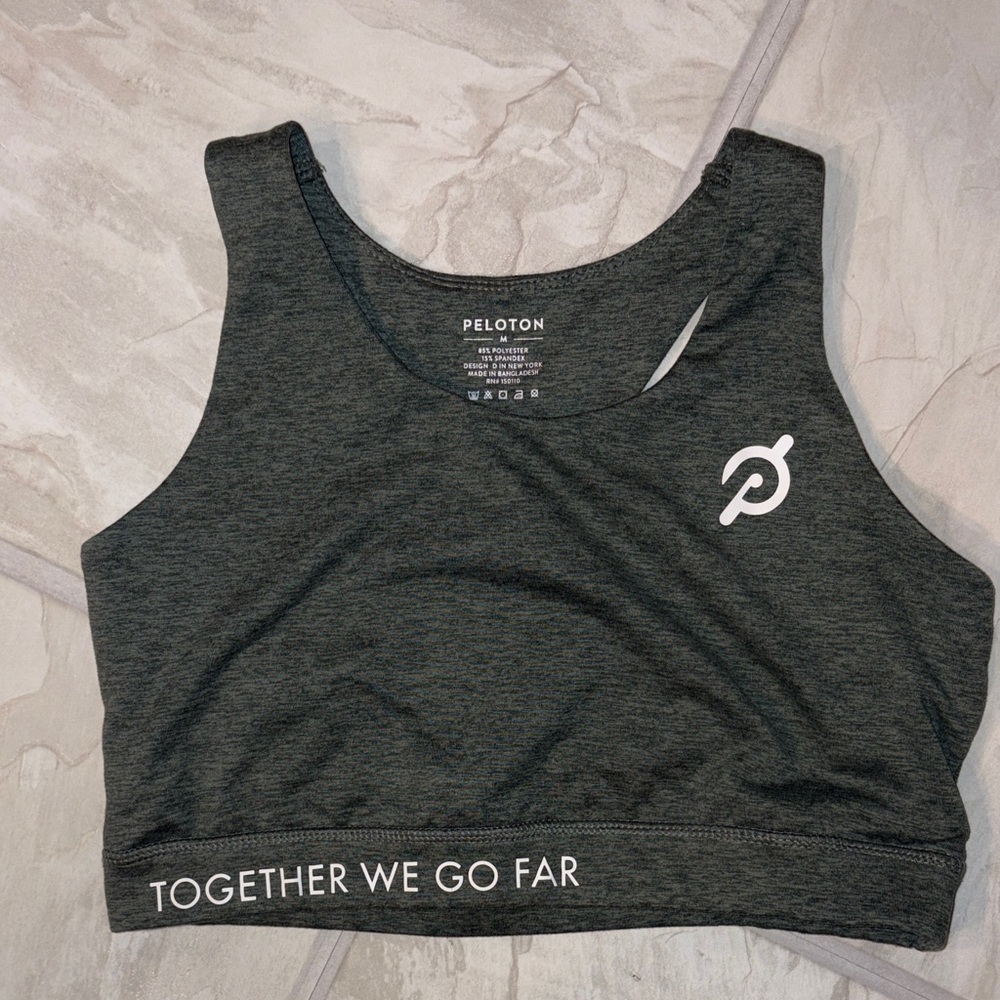 Peloton heathered green Athletic Bra